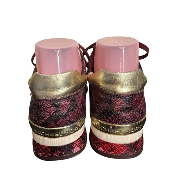 Michael Kors Burgundy and Gold Women's Sneakers - Picture 5 of 10